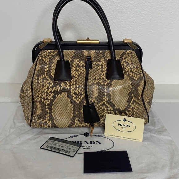Prada Handbags - ❤️❤️SOLD❤️❤️Prada bauleto python leather vintage handbag